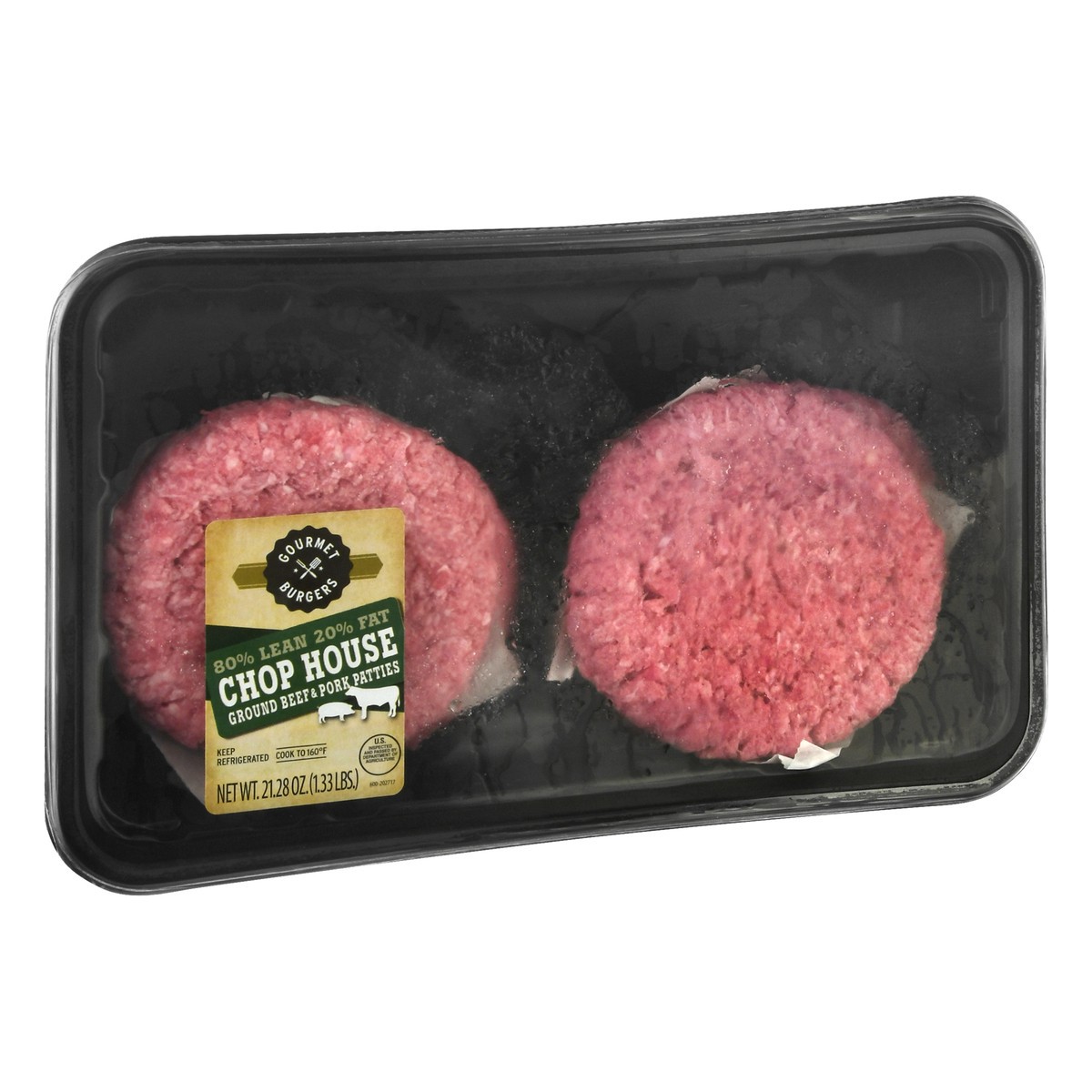 slide 10 of 10, Gourmet Burgers 80%/20% Chop House Ground Beef & Pork Patties 21.28 oz, 21.28 oz
