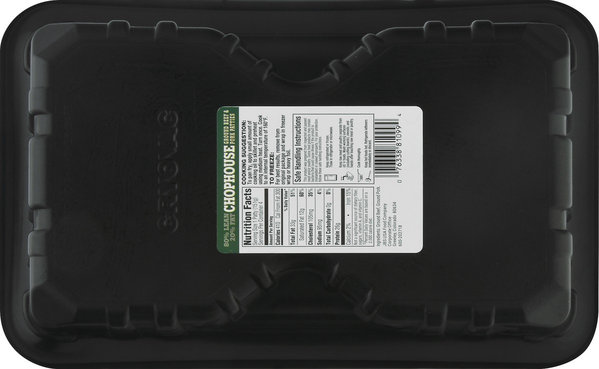slide 5 of 10, Gourmet Burgers 80%/20% Chop House Ground Beef & Pork Patties 21.28 oz, 21.28 oz
