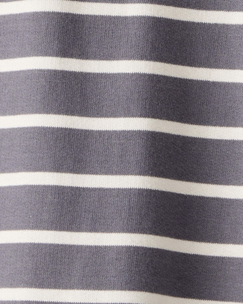 slide 2 of 2, Carter's Baby Boy Striped Cotton Long-Sleeve Polo Jumpsuit - Grey/Ivory Grey 12M, 1 ct