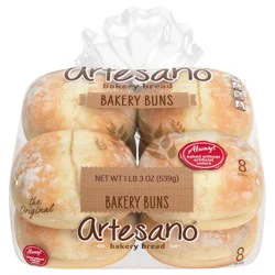 Artesano® White Bakery Buns, 8 ct / 19 oz