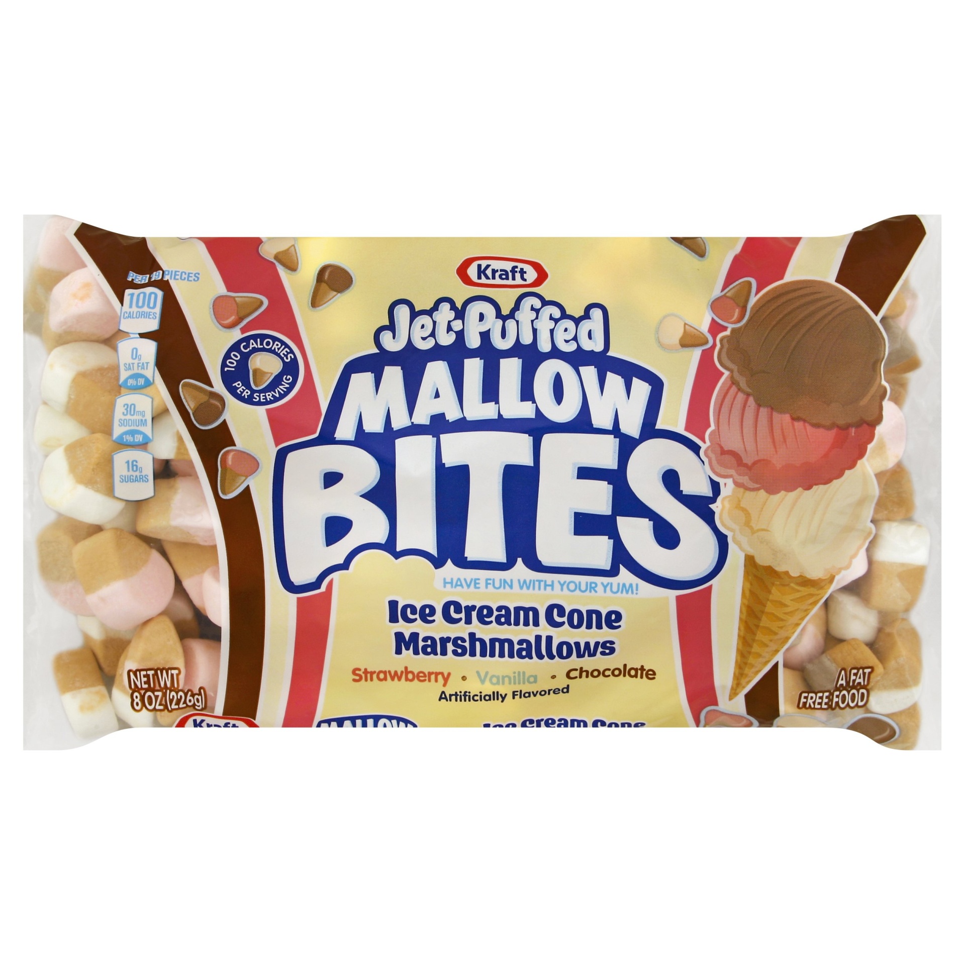 slide 1 of 6, Kraft Jet Puffed Marshmallows Shapes Ice Cream Cone 8 oz, 8 oz