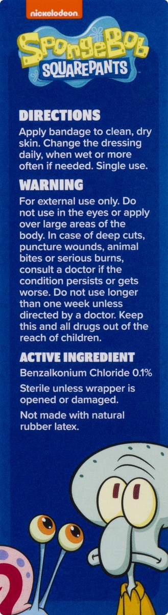 slide 6 of 11, Nickelodeon Assorted Shapes & Sizes Spongebob Antibacterial Sterile Bandages 20.0 ea, 20 ct