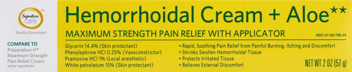 slide 3 of 5, Signature Care Hemorrhoidal Cream + Aloe 2 oz, 2 oz