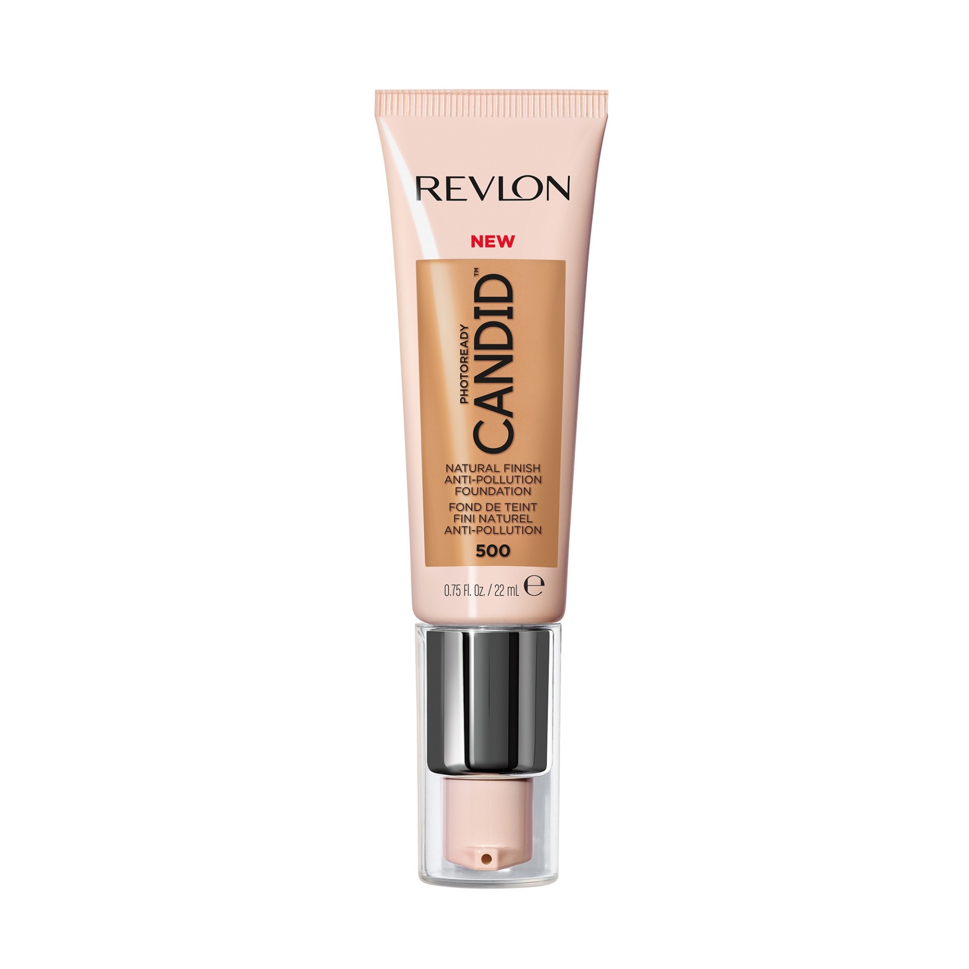 slide 1 of 5, Revlon PhotoReady Candid Natural Finish, Anti-Pollution Foundation - 500 Almond, 0.75 fl oz