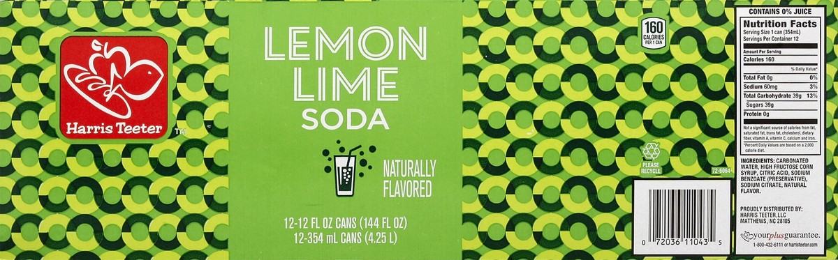 slide 4 of 6, Harris Teeter Soda - Lemon Lime - 12 ct; 12 oz, 12 ct; 12 oz