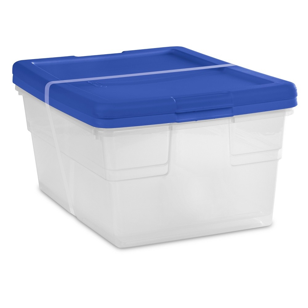 slide 3 of 4, Sterilite Sweater Box with Blue Lid - Room Essentials, 2 ct; 16 qt