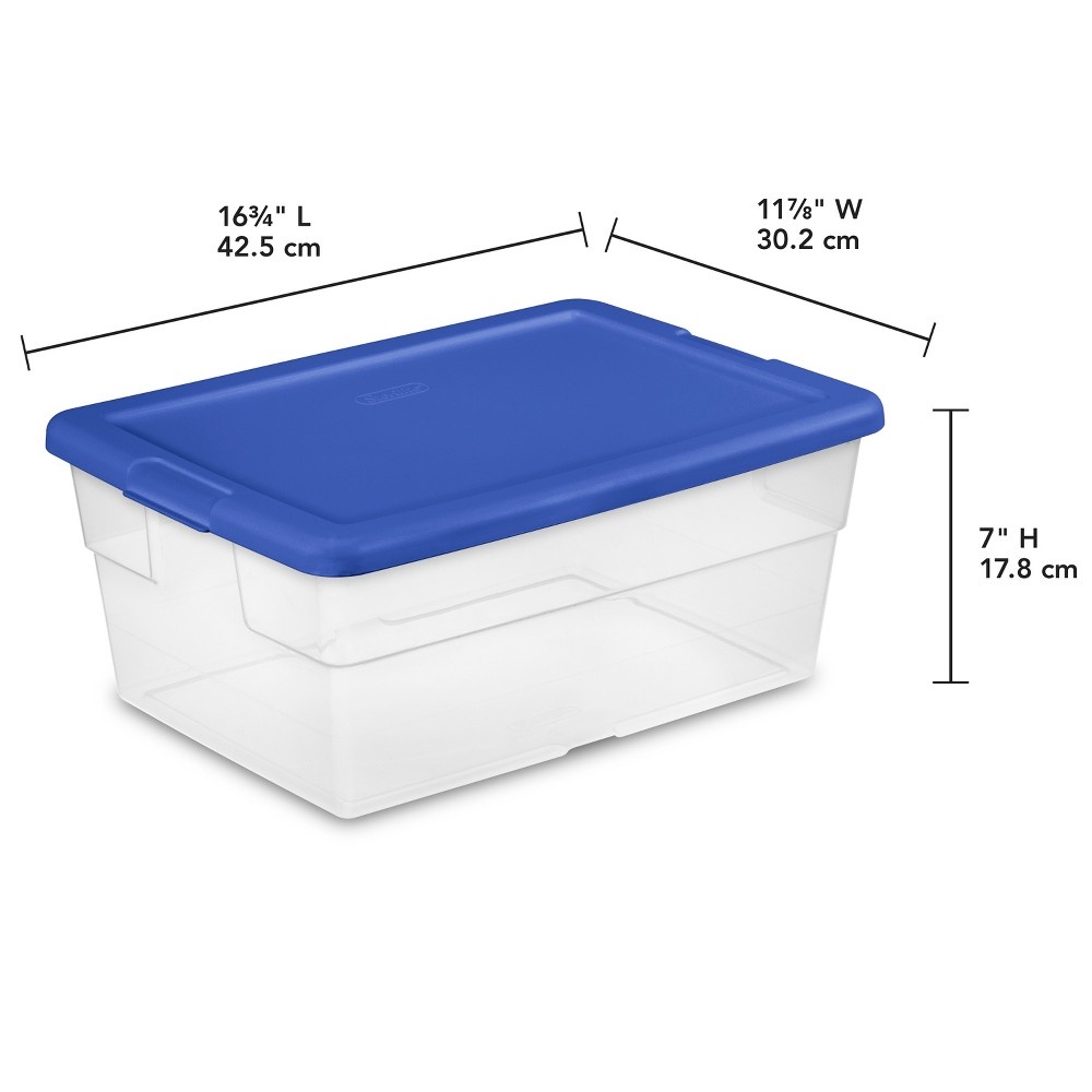 slide 4 of 4, Sterilite Sweater Box with Blue Lid - Room Essentials, 2 ct; 16 qt