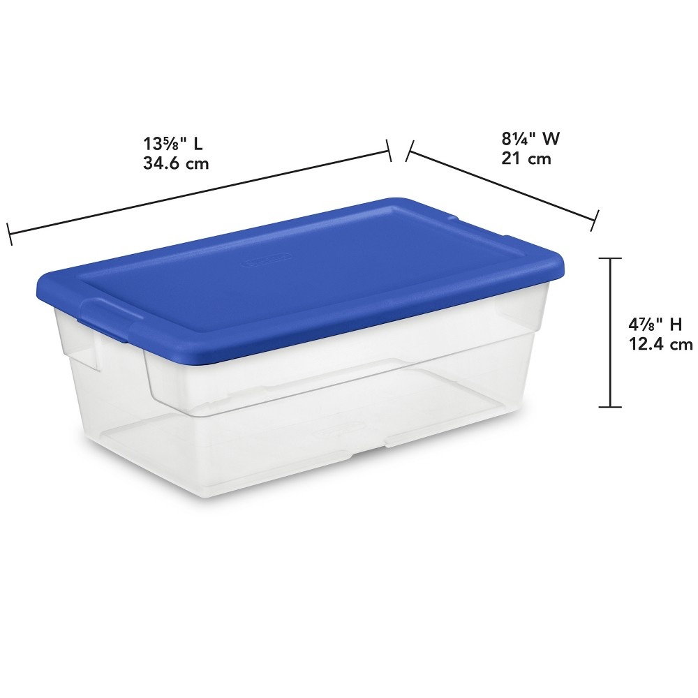 slide 3 of 4, Sterilite Shoe Box with Blue Lid - Room Essentials, 5 ct; 6 qt