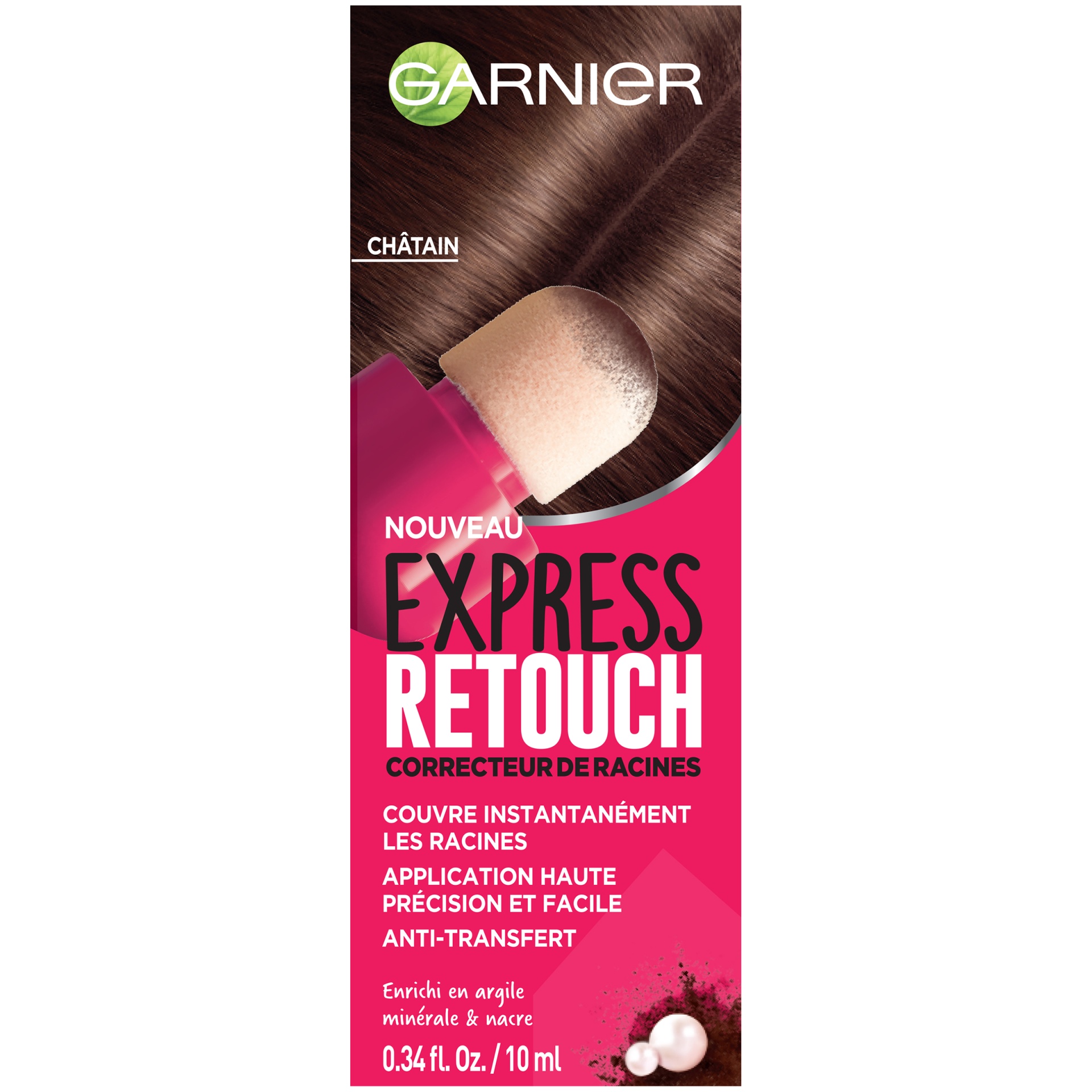 slide 6 of 7, Garnier Express Retouch Gray Hair Concealer Light Brown, 0.34 fl oz