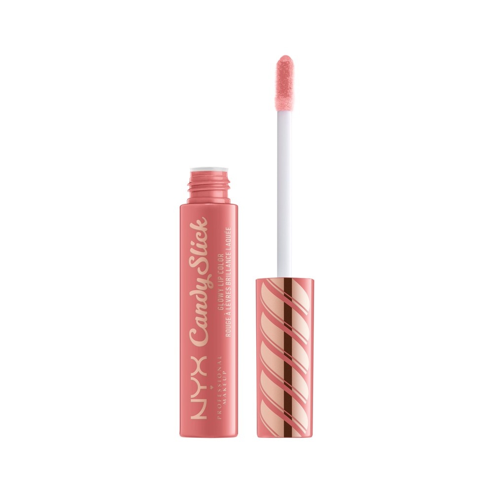 slide 2 of 3, Nyx Professional Makeup Candy Slick Glowy Lip Color, Sugarcoated Kiss, 0.25 oz