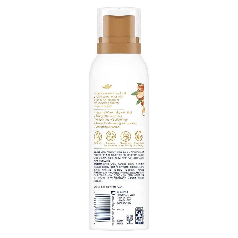 slide 2 of 2, Dove with Argan Oil Body Wash Mousse, 10.3 oz