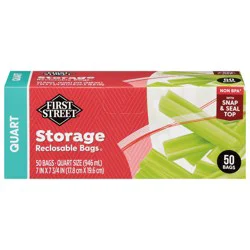 First Street Reclosable Quart Storage Bags