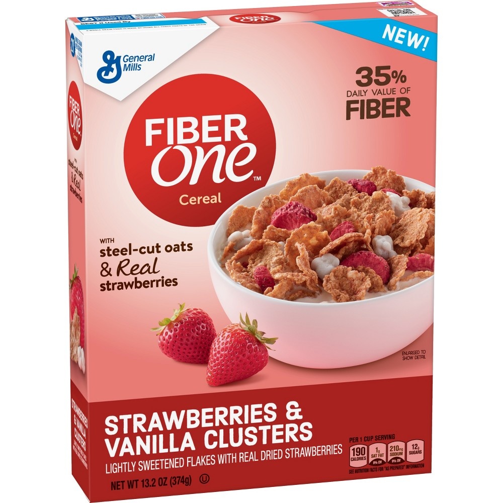 slide 3 of 3, Fiber One Strawberries & Vanilla Clusters Cereal, 13.2 oz