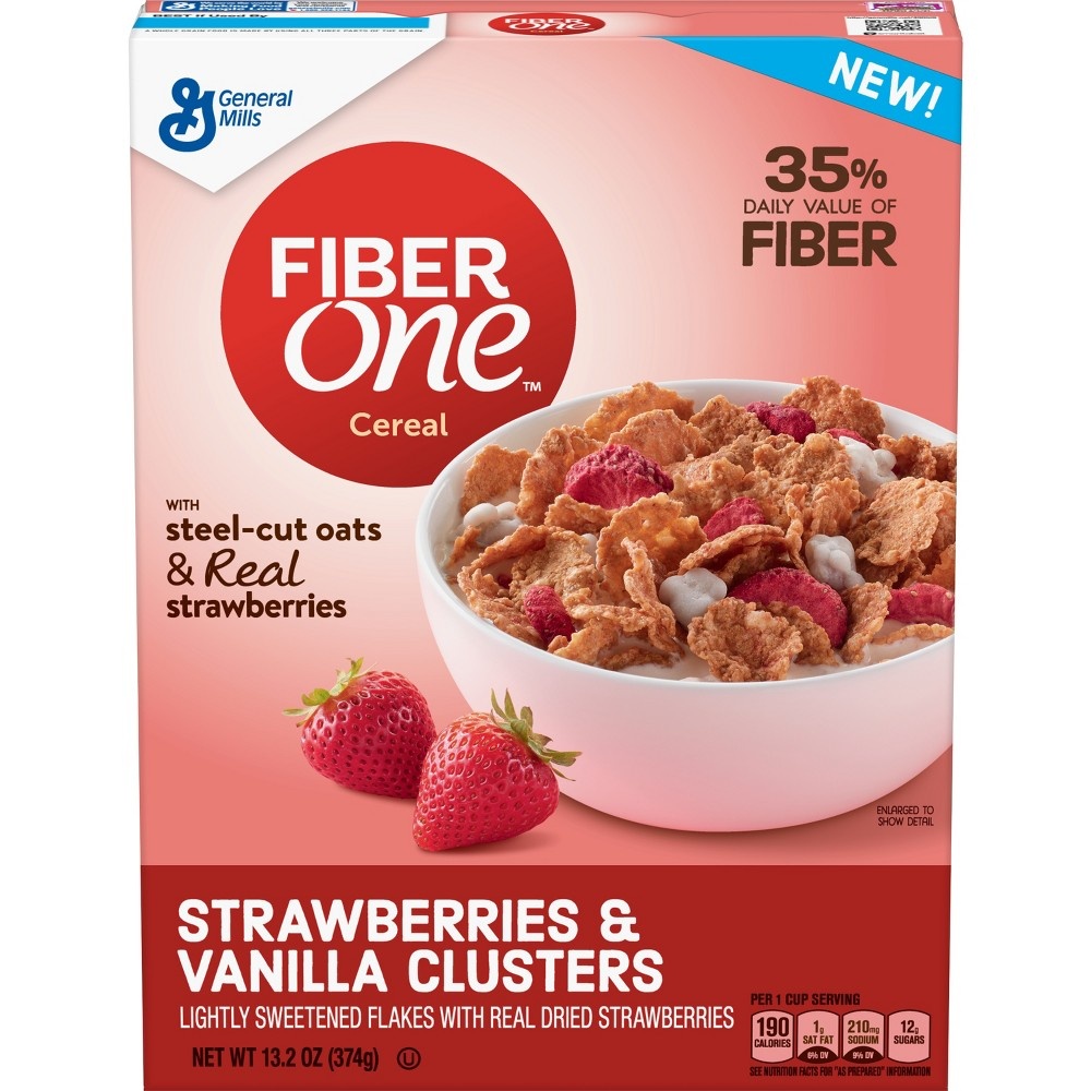 slide 2 of 3, Fiber One Strawberries & Vanilla Clusters Cereal, 13.2 oz