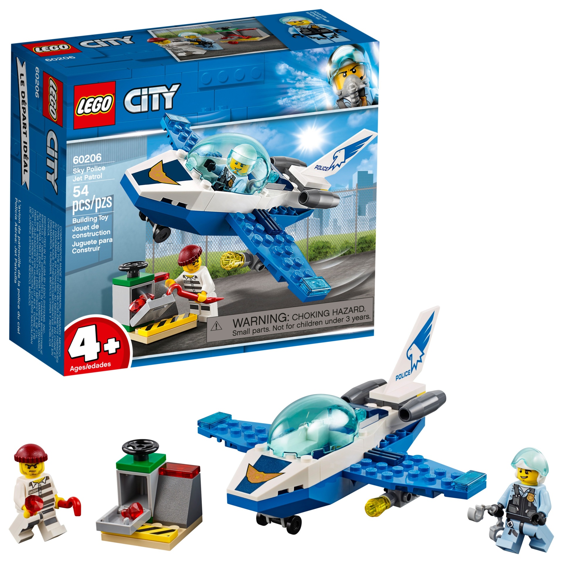 slide 1 of 7, LEGO City Sky Police Jet Patrol 60206, 1 ct