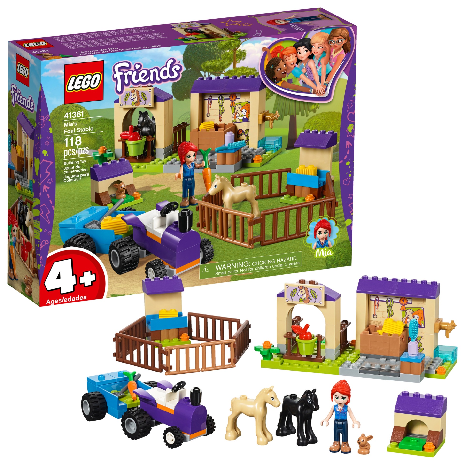 slide 1 of 6, LEGO Friends Mia's Foal Stable, 118 ct