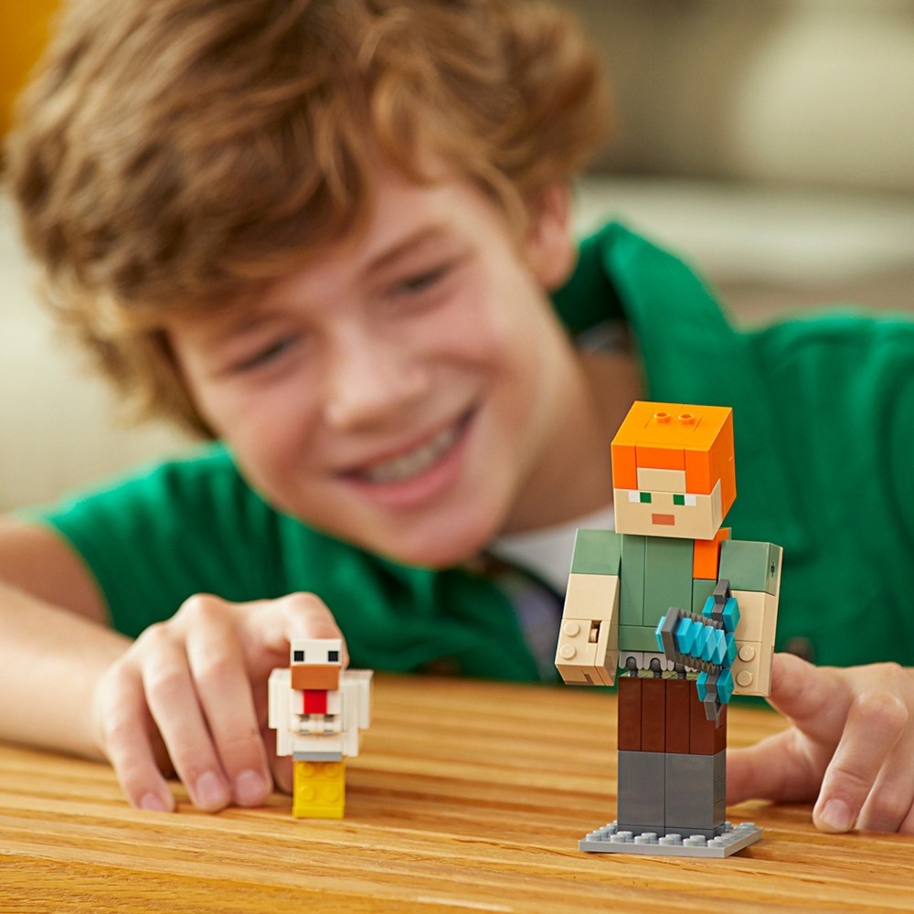 slide 3 of 7, LEGO Minecraft Alex BigFig with Chicken, 1 ct