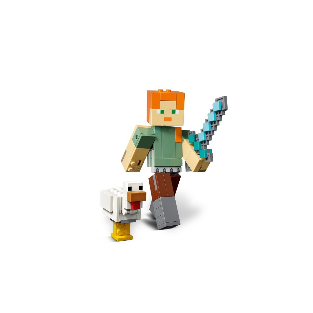 slide 4 of 7, LEGO Minecraft Alex BigFig with Chicken, 1 ct