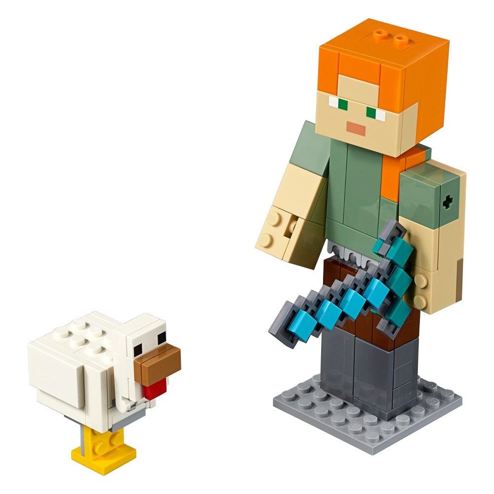 slide 6 of 7, LEGO Minecraft Alex BigFig with Chicken, 1 ct