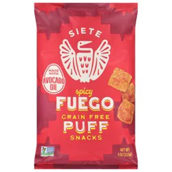 Siete Grain Free Spicy Puffs Snacks 4 oz