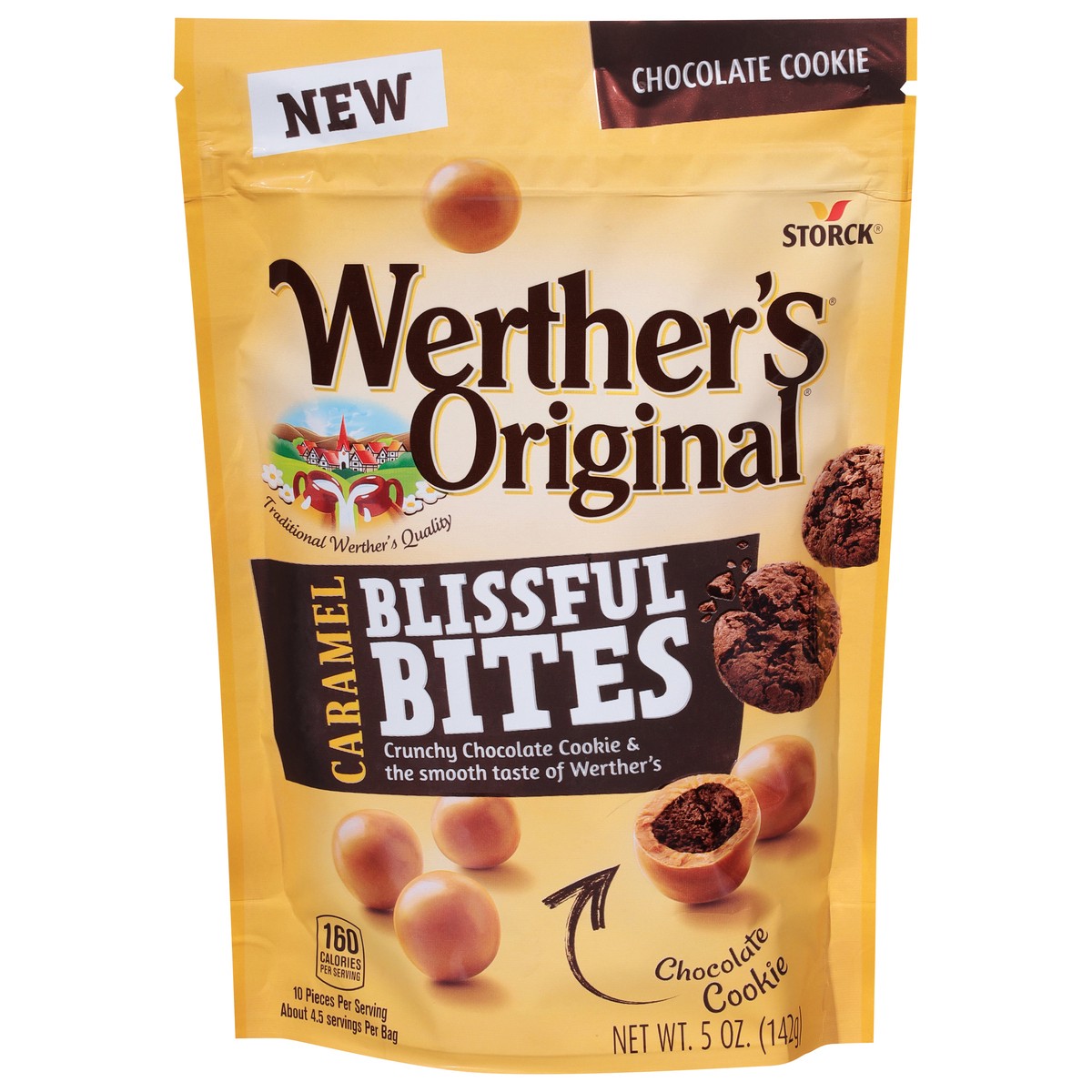 slide 1 of 9, Storck Werther's Original Caramel Chocolate Cookie Blissful Bites 5 oz, 5 oz