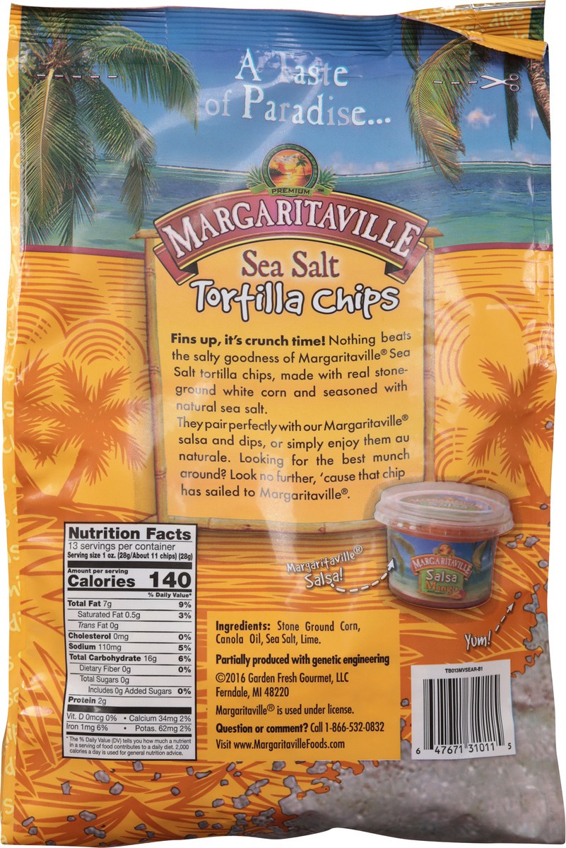 slide 5 of 9, Margaritaville Sea Salt Tortilla Chips, 13 oz