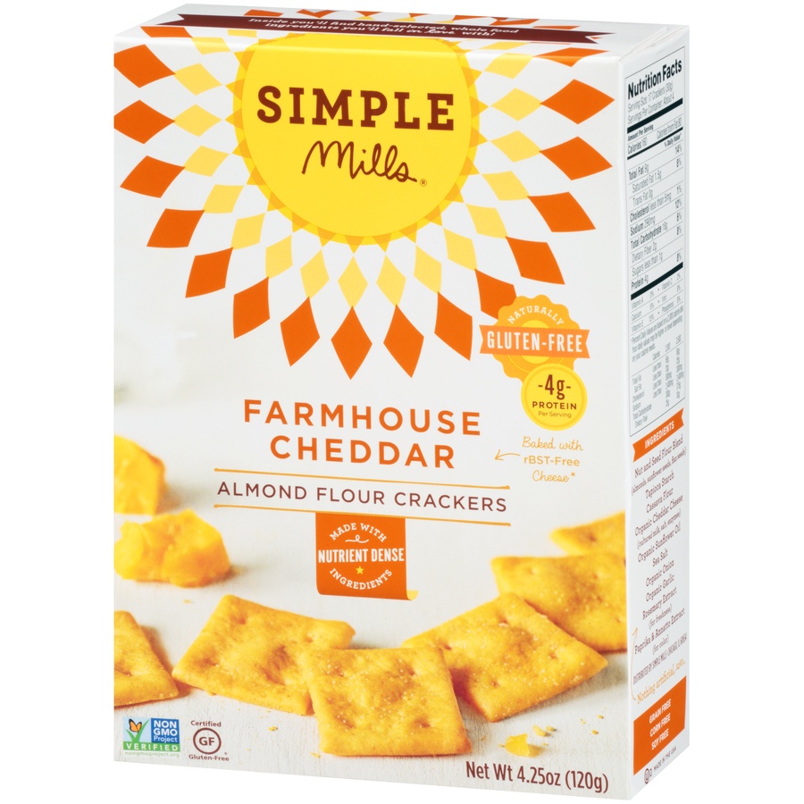 slide 4 of 8, Simple Mills Almond Flour Farmhouse Cheddar Crackers 4.25 oz, 4.25 oz
