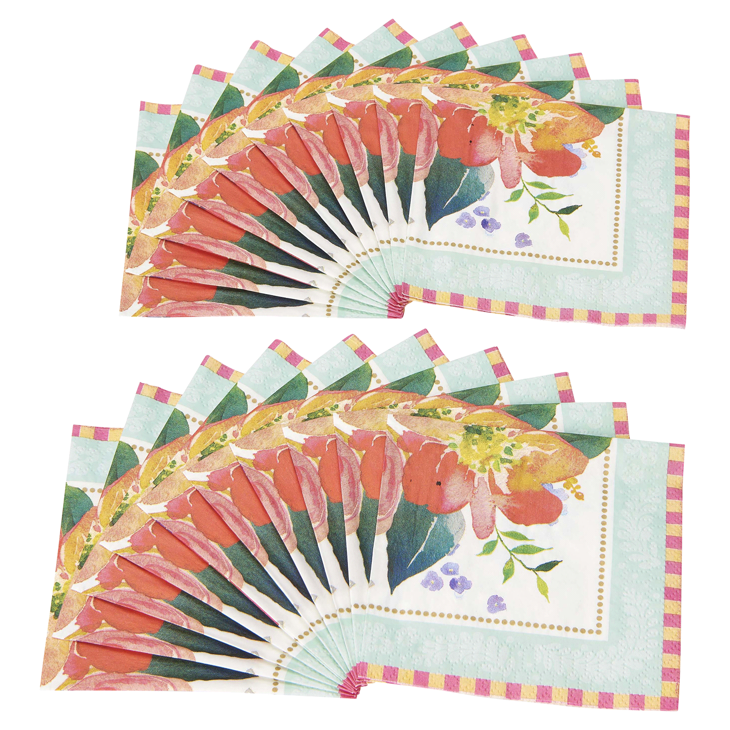 slide 3 of 3, Papyrus Watercolor Flowers Beverage Napkin, 1 ct