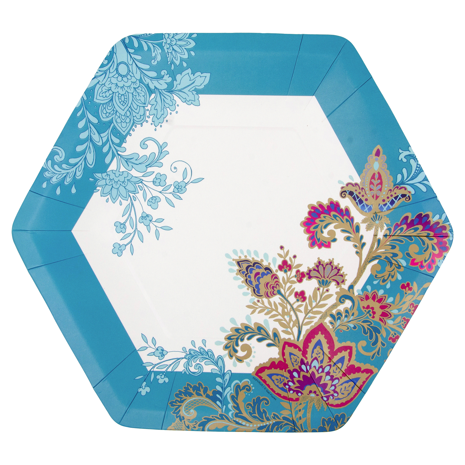 slide 1 of 1, Papyrus Jacobean Floral Dinner Plate, 1 ct