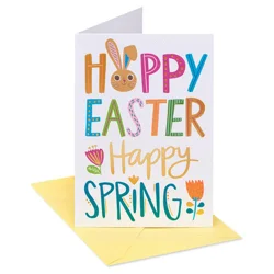 Carlton Cards Bunny Lettering Easter Card Yellow/Pink