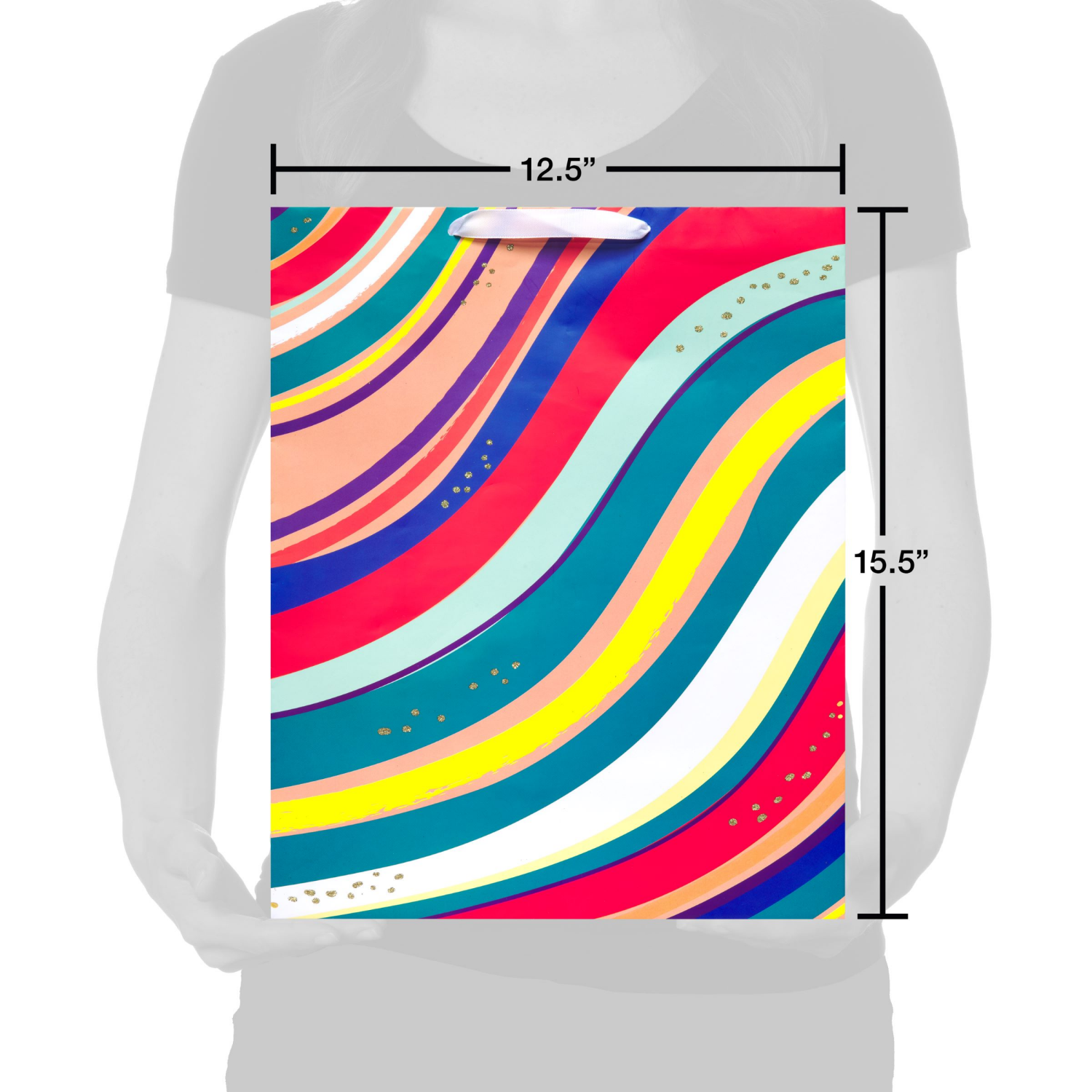 slide 4 of 4, American Greetings Multicolored Stripes Extra Large Gift Bag - Each, 1 ct