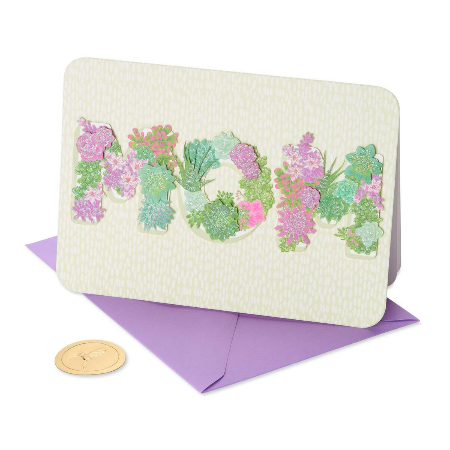 slide 2 of 4, Papyrus Mother's Day Card (Floral Lettering), 1 ct