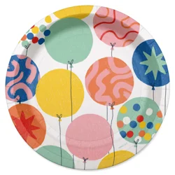 American Greetings Paper Plates 10 Count - Multicolored Balloons
