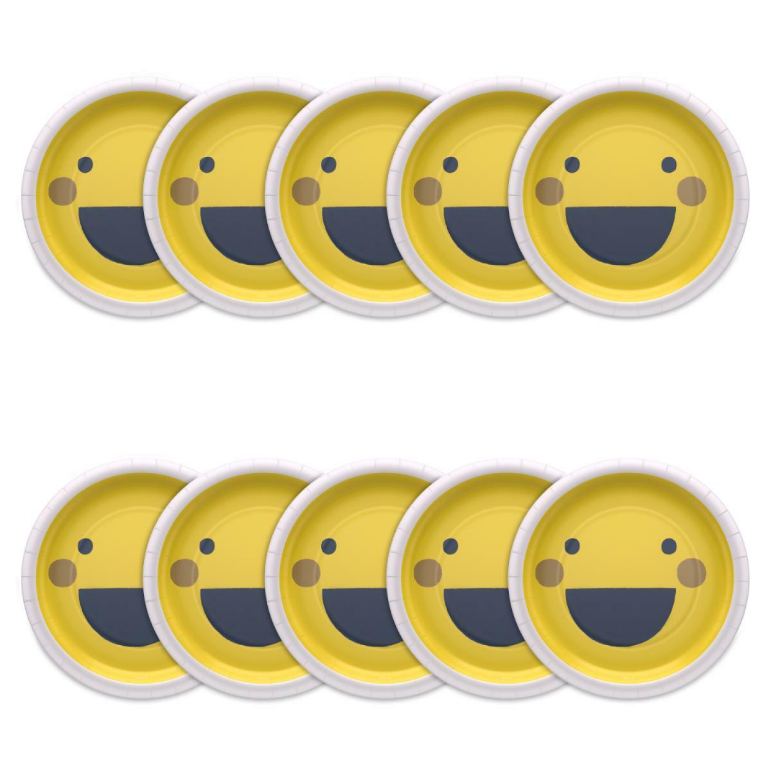 slide 2 of 3, American Greetings 9 Inch Birthday Paper Plates - Smiley Faces, 10 ct