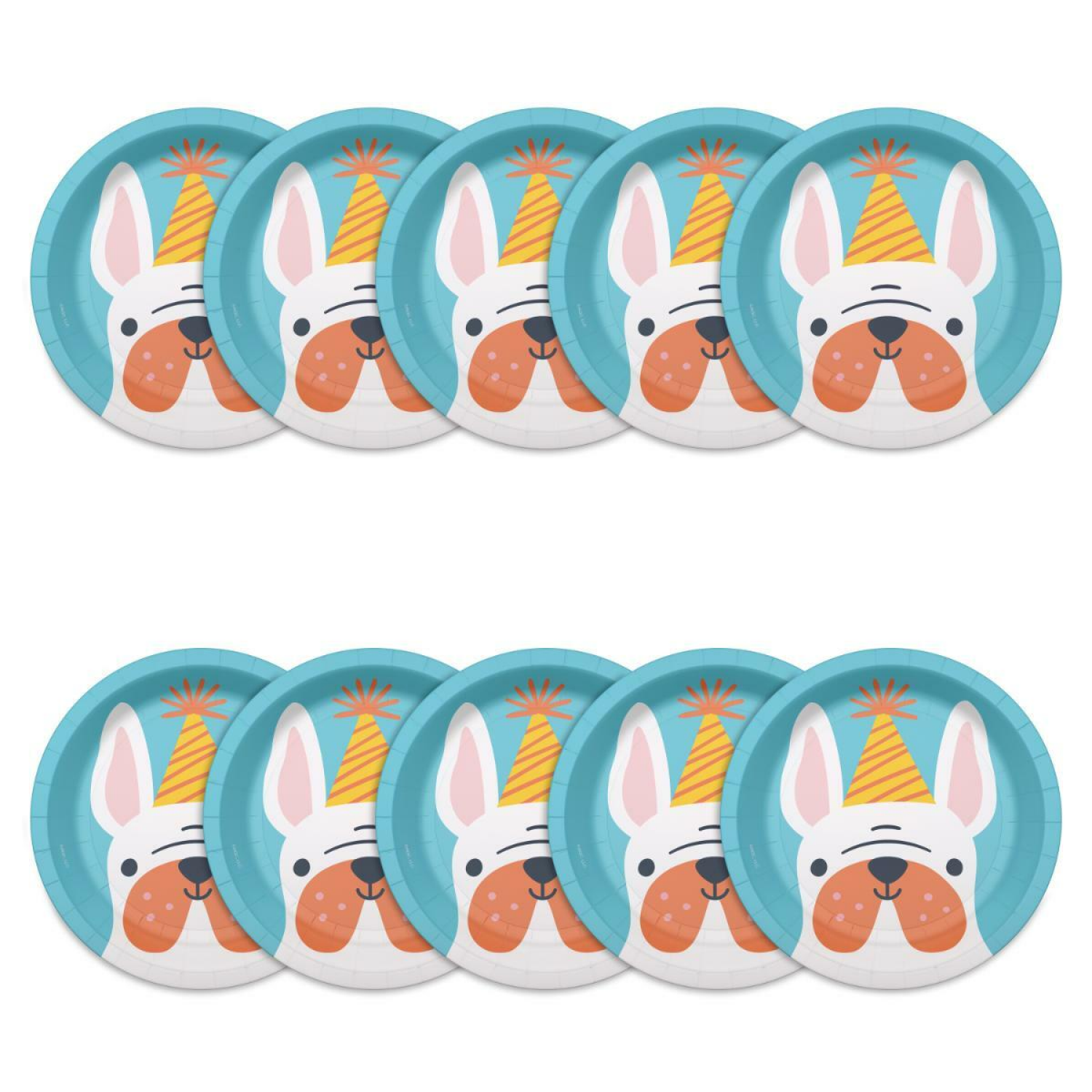 slide 2 of 3, American Greetings 10-Count 7" Paper Plates, Dog with Birthday Hat, 1 ct