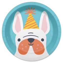 American Greetings 10-Count 7" Paper Plates, Dog with Birthday Hat