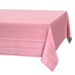 American Greetings Plastic Table Cover - Pink With Stripes