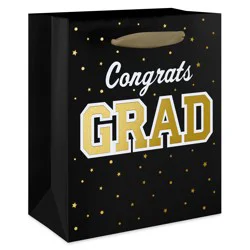 American Greetings Small Graduation Gift Bag - Black & Gold Congrats
