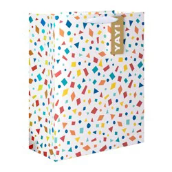 American Greetings Confetti Extra Large White Gift Bag with Hang Tag