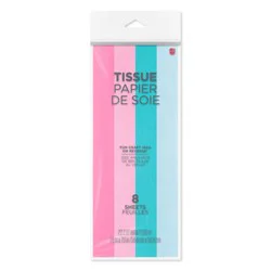 American Greetings Mint, Light Blue, Light Pink, & Dark Pink Tissue Paper, 8 ct
