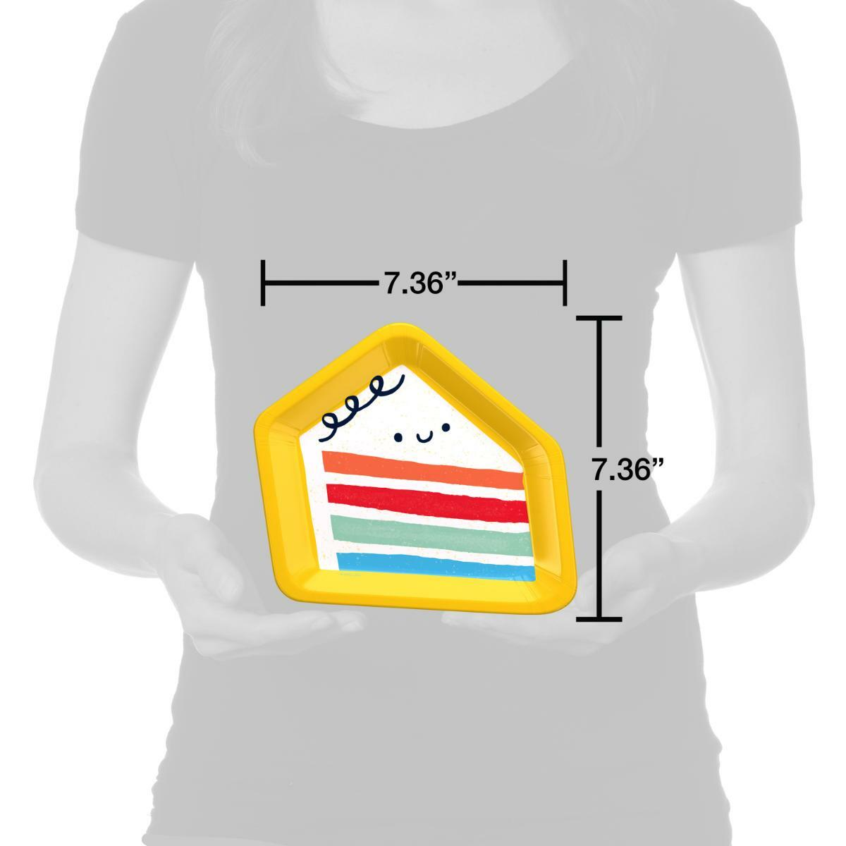 slide 2 of 3, American Greetings 10-Count 7" Birthday Paper Plates, Piece of Cake, 7 in