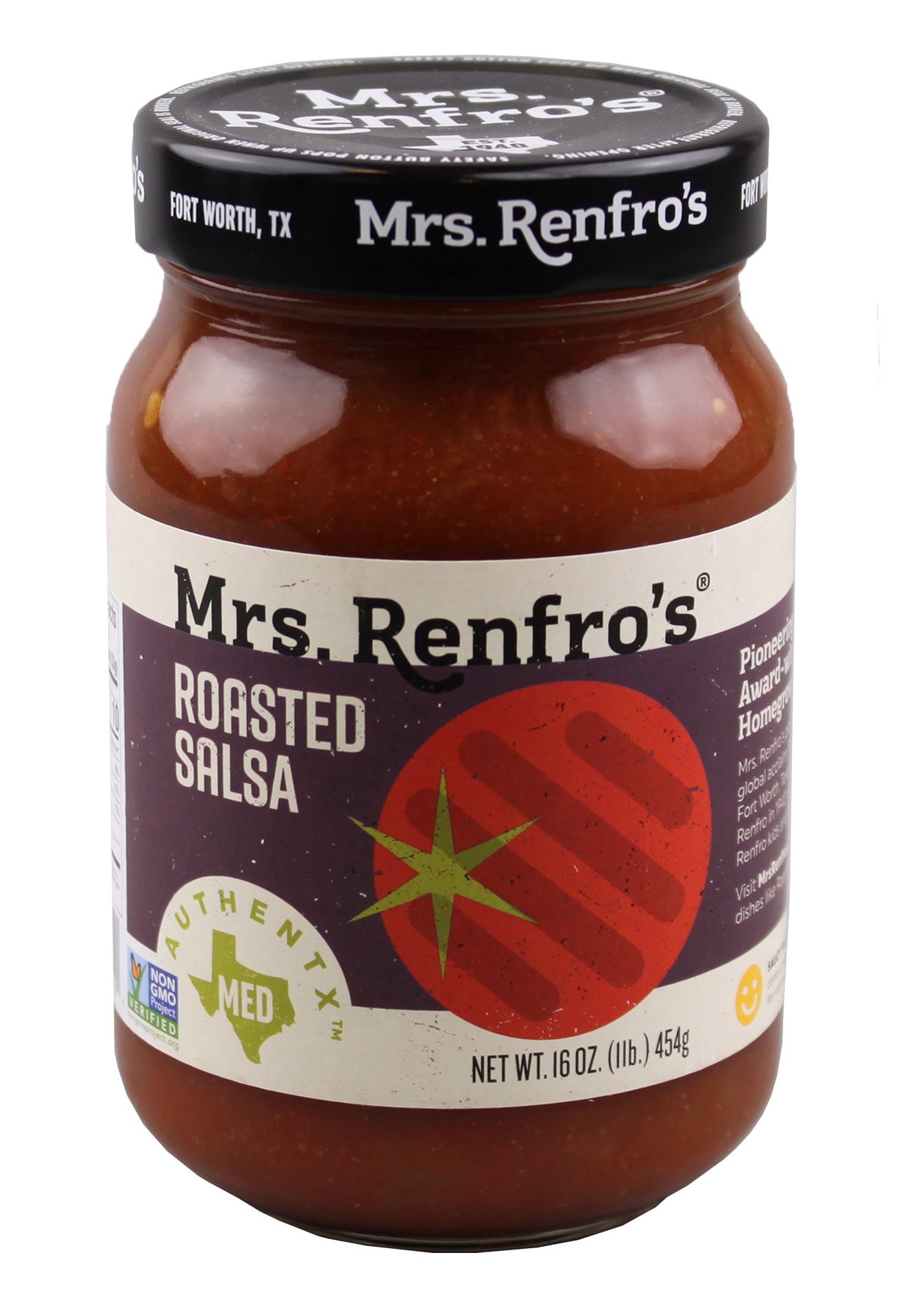 slide 1 of 1, Mrs. Renfro's Roasted Salsa, 16 oz