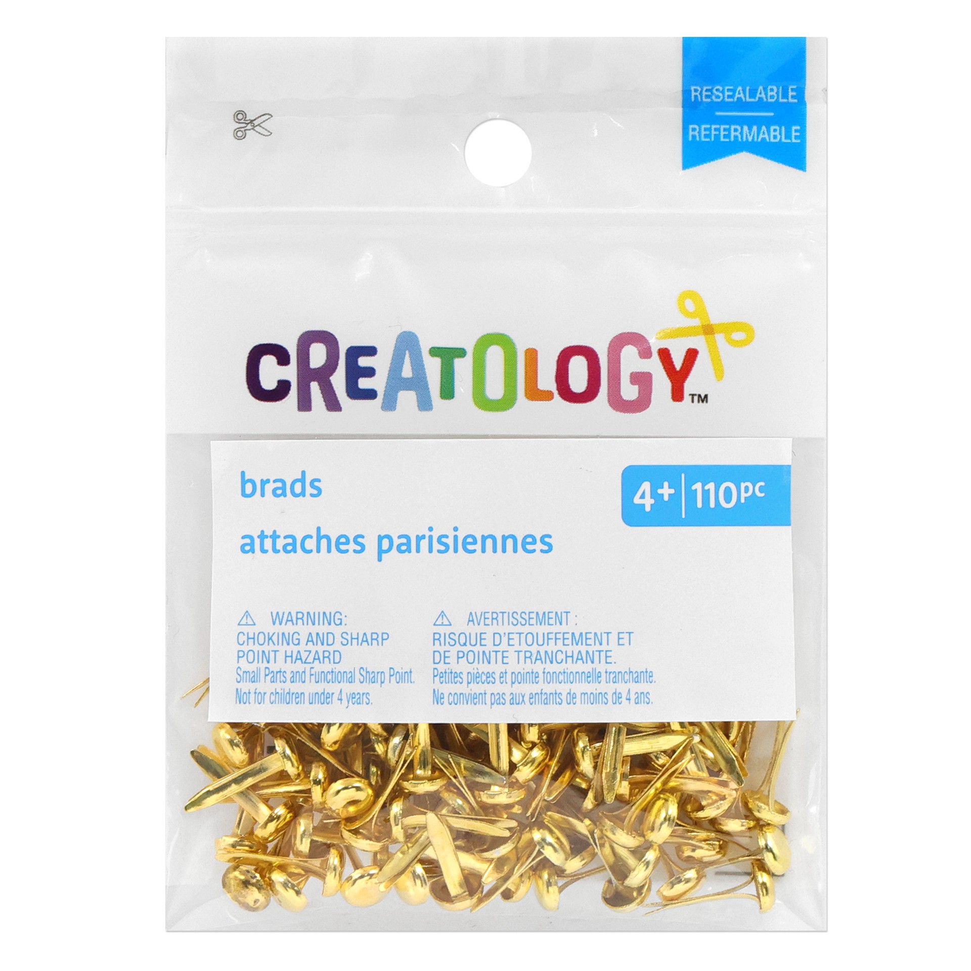 slide 2 of 3, Gold Brads, 110ct. By Creatology, 110 ct
