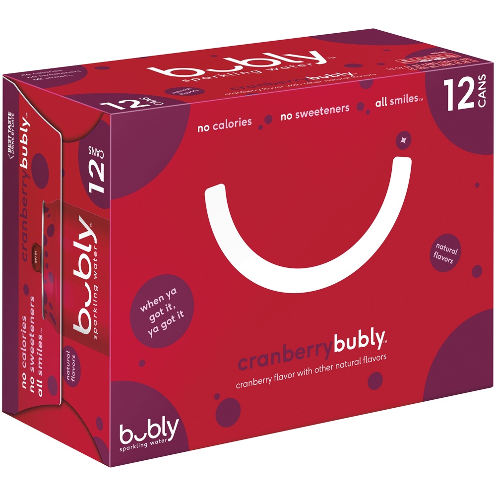 slide 2 of 4, bubly Sparkling Water Cranberry - 12 ct; 12 fl oz, 12 ct; 12 fl oz