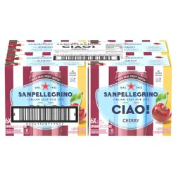 San Pellegrino CIAO! Cherry Sparkling Water, Low-Cal, 0g Added Sugar, 24-Pack
