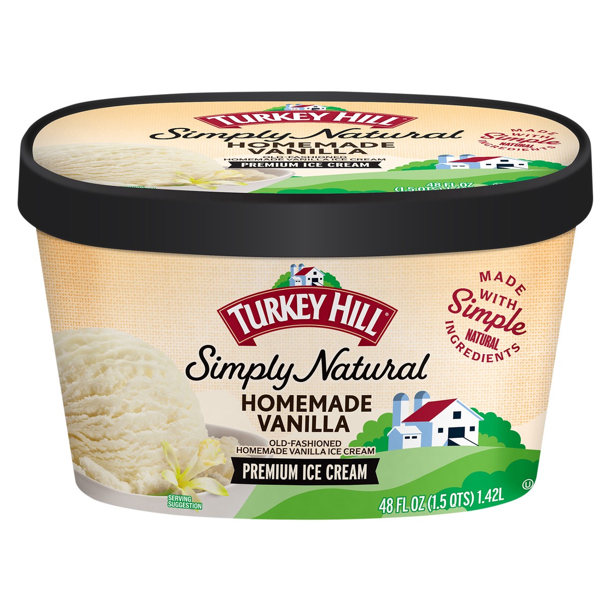 slide 1 of 8, Turkey Hill Homemade Vanilla, 48 fl oz