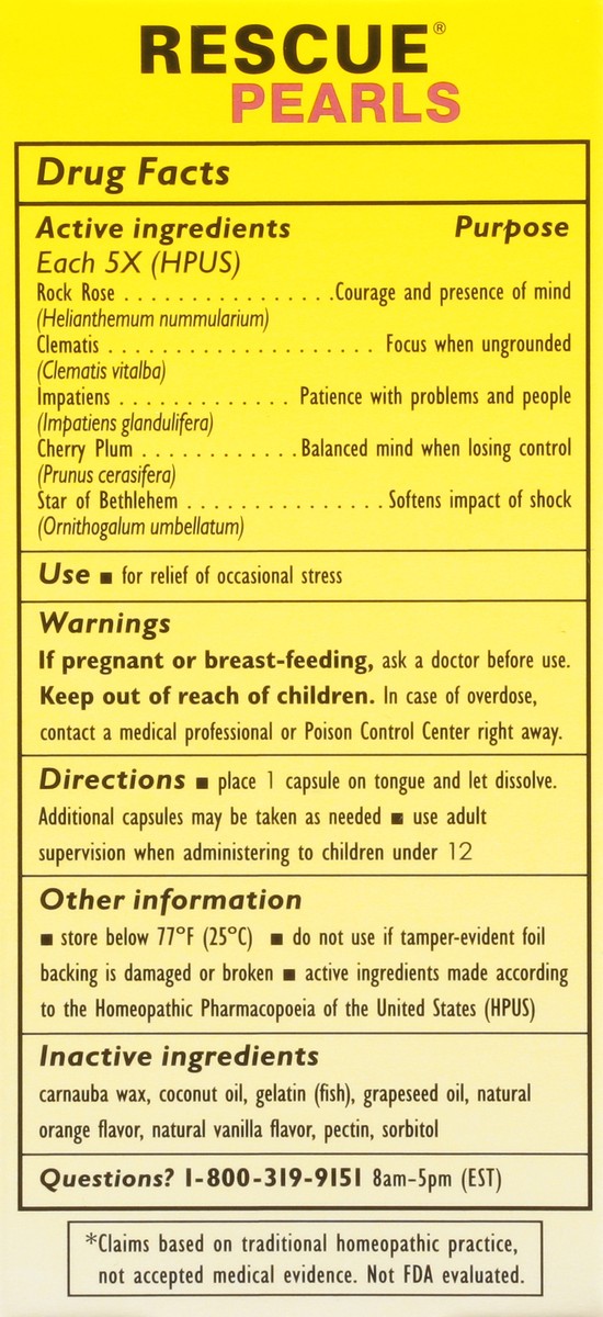 slide 12 of 12, Bach Original Flower Remedies Rescue Pearls Natural Stress Relief in a Capsule 28 Capsules, 28 ct