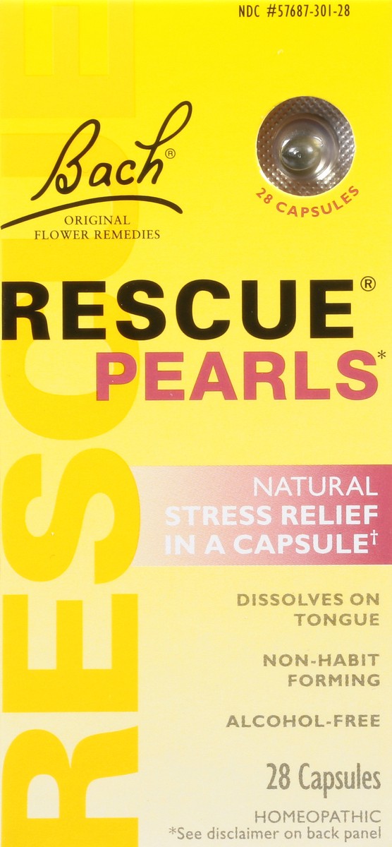 slide 10 of 12, Bach Original Flower Remedies Rescue Pearls Natural Stress Relief in a Capsule 28 Capsules, 28 ct