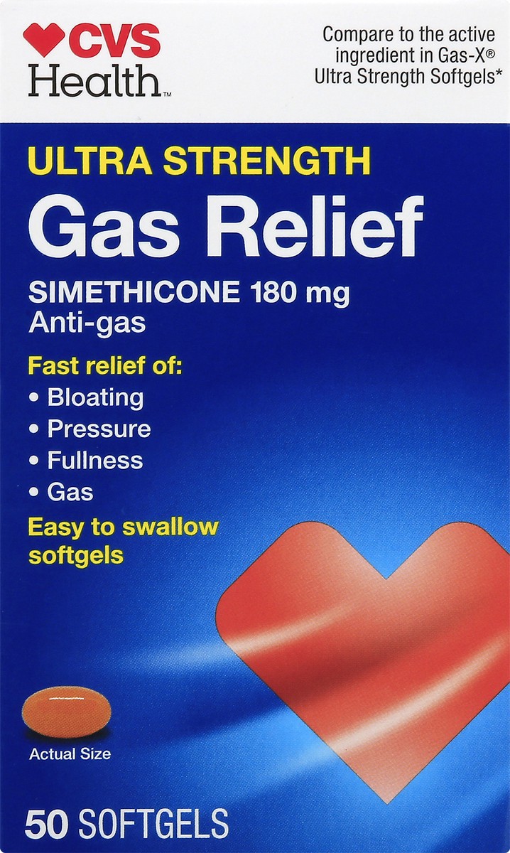 slide 6 of 10, CVS Health Ultra Strength Gas Relief Softgels, 50 Ct, 1 ct