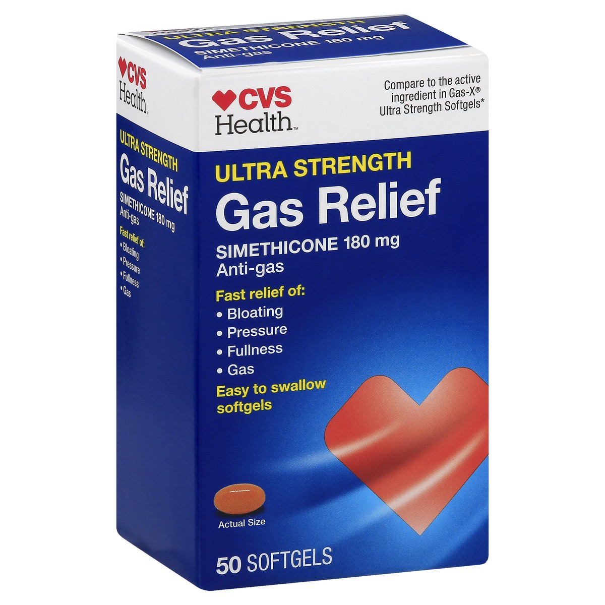 slide 2 of 10, CVS Health Ultra Strength Gas Relief Softgels, 50 Ct, 1 ct